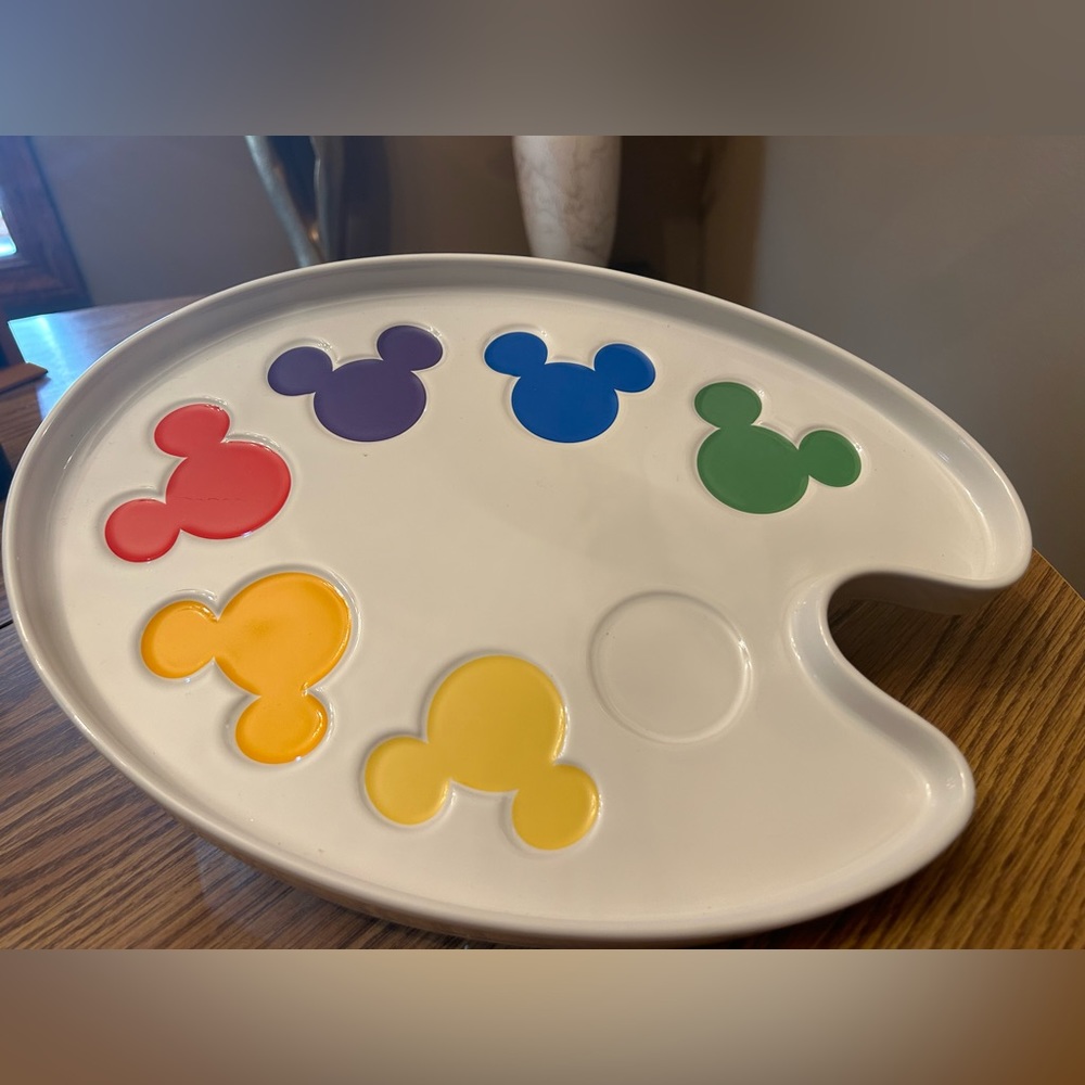 Disney Parks Ink Paint Plate Tray Platter Artist Palette Mickey Mouse Di…